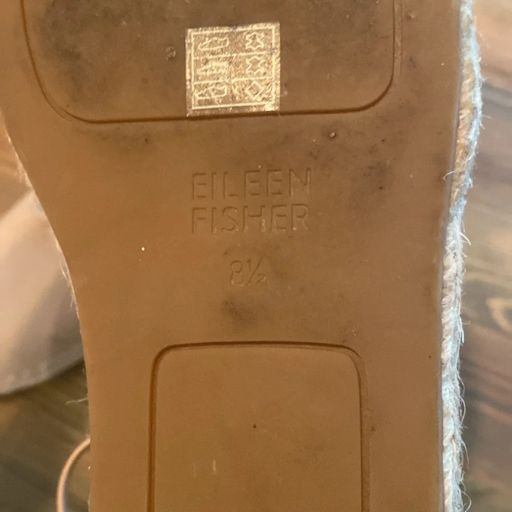 Eileen‎ Fisher round toe leather espadrille sandals